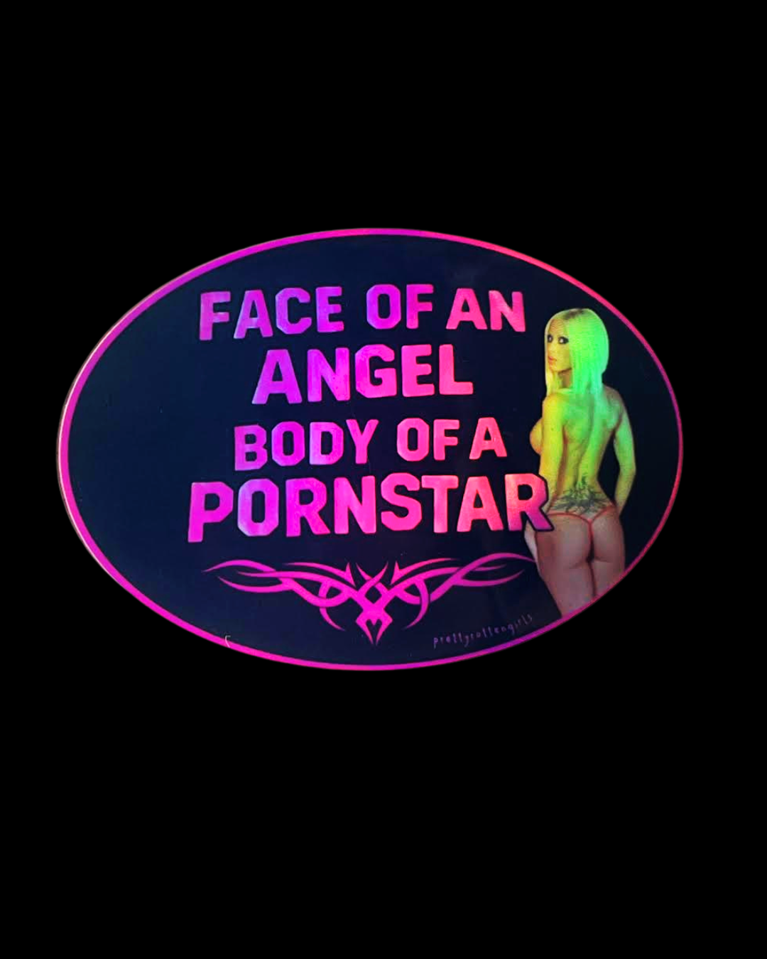 Face of an Angel Body of a Pornstar Sticker