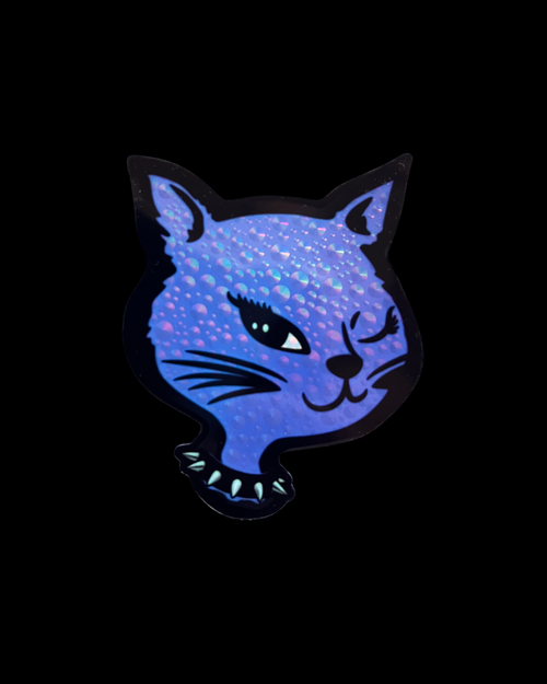 90s Goth Winky Cat Blue