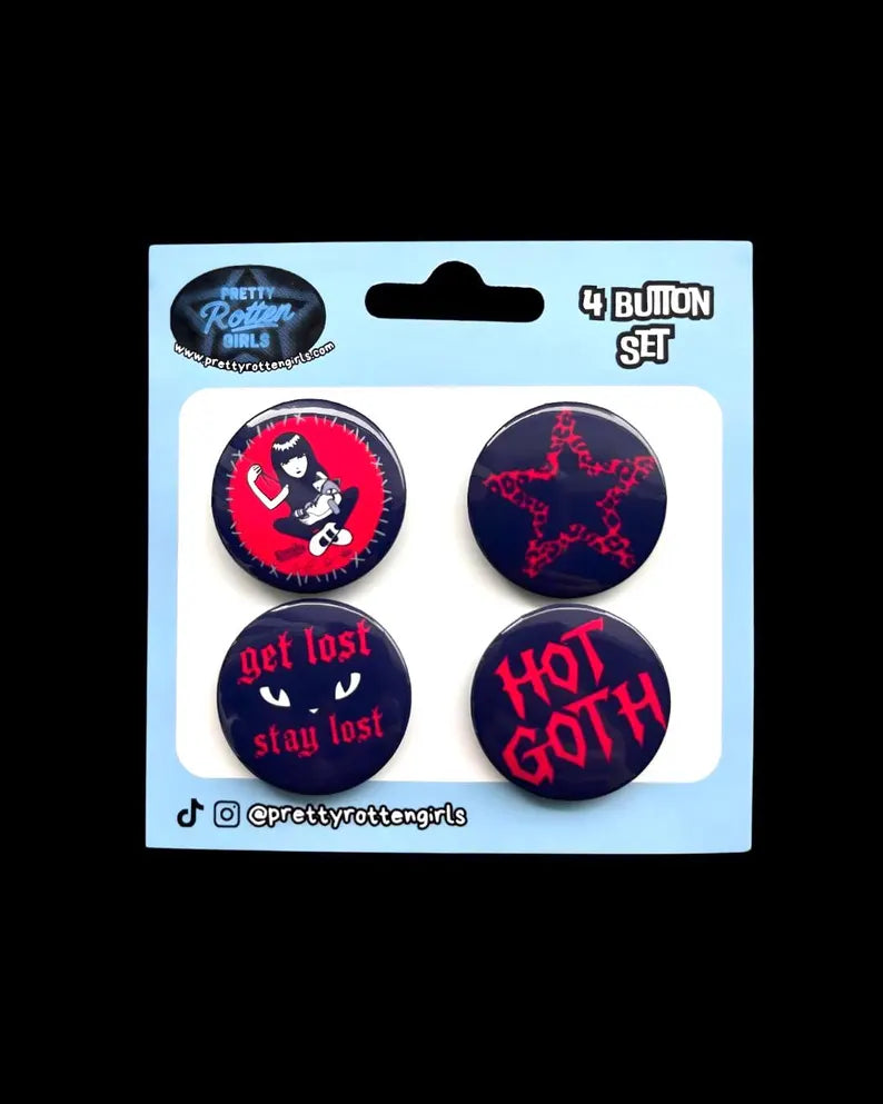 Mall Goth 4-Pack Pins
