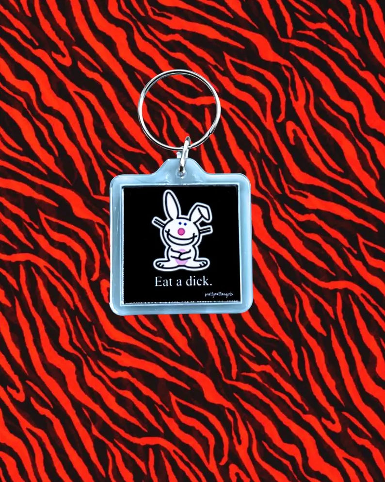 Happy Bunny Parody Keychain