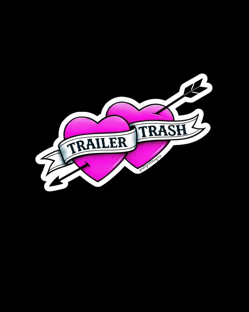 Trailer Trash Cupids Heart Sticker