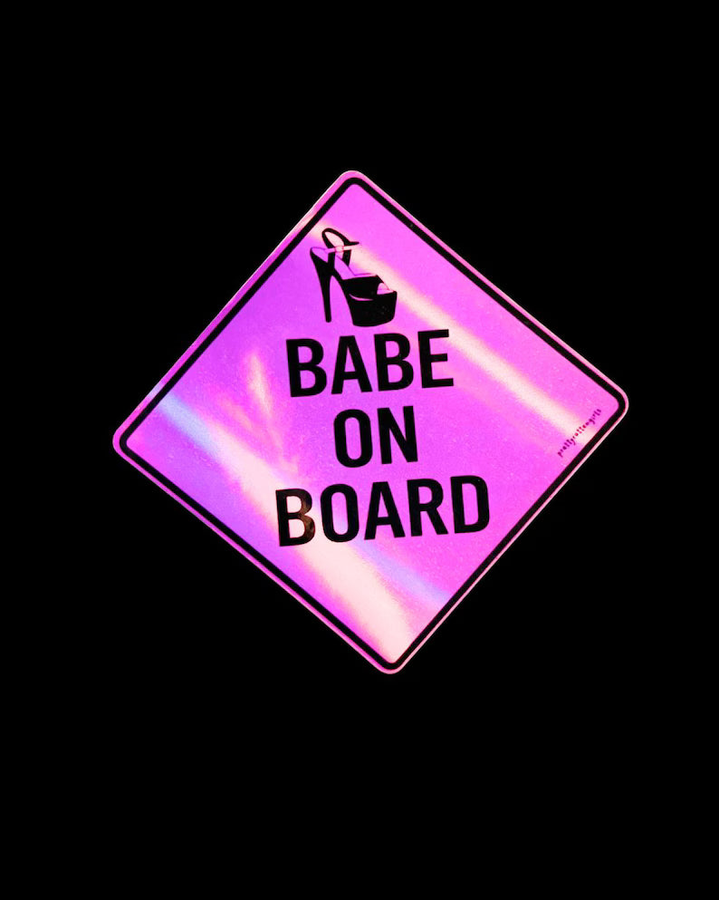 Babe On Board Holo Sticker