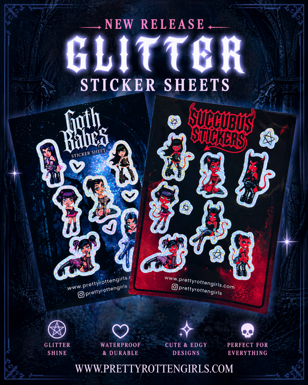 Goth and Succubus Babes Sticker Sheets
